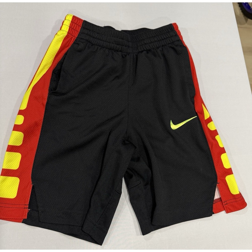 Nike Boy's Size Medium ELITE DriFit Athletic/Fitness Shorts - Black/Red/Yellow